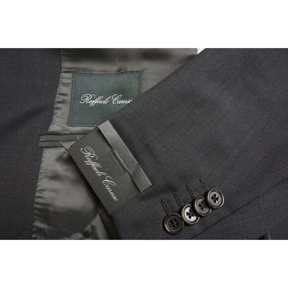 Raffaele Caruso Gray Superfine 100s Wool 2Pc Suit Jacket Pants 46R NEW